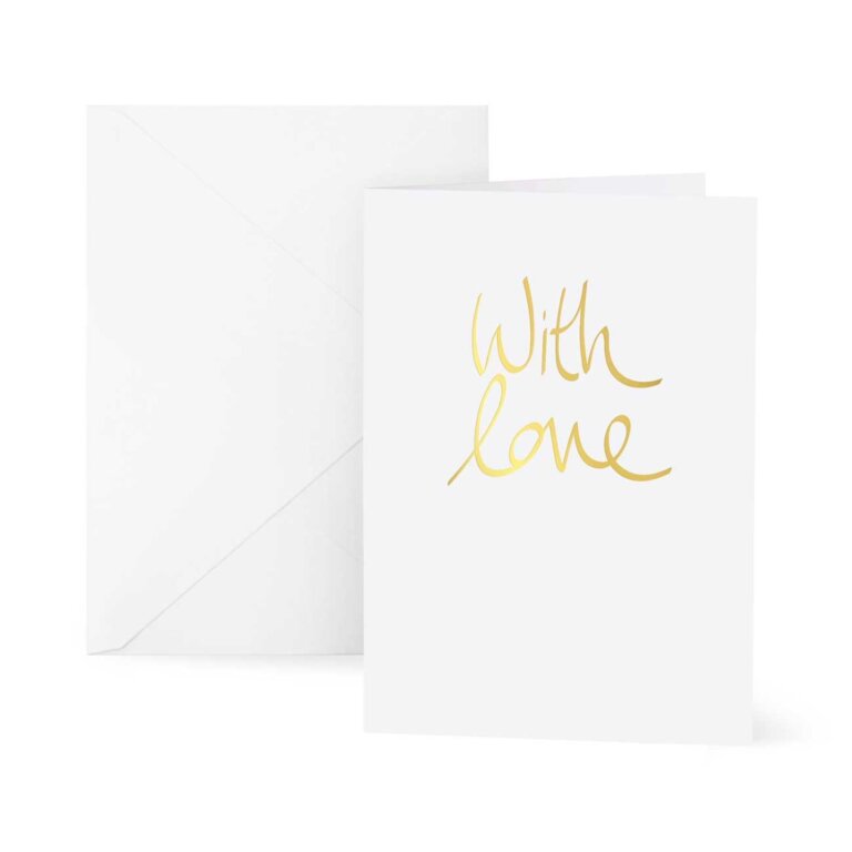 Greeting Card | With Love | Gold Writing