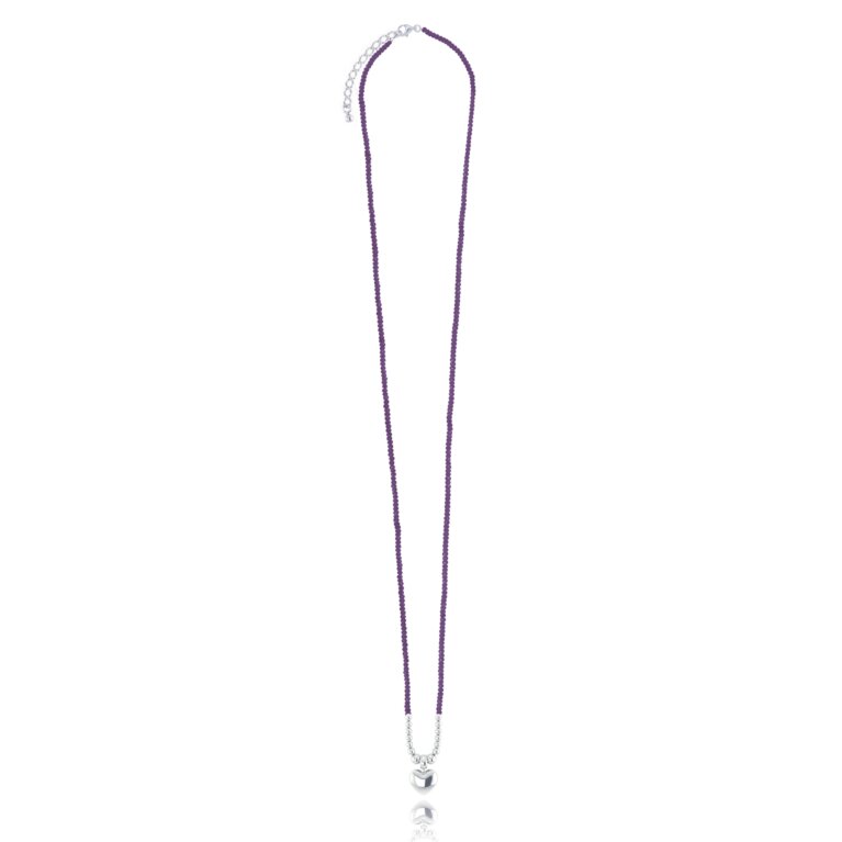 Auroroa Crystal 'Heart' Necklace In Plum