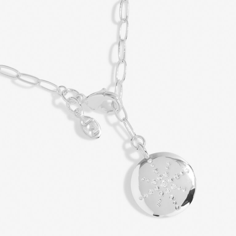 Nova Crystal Lariat Silver Necklace