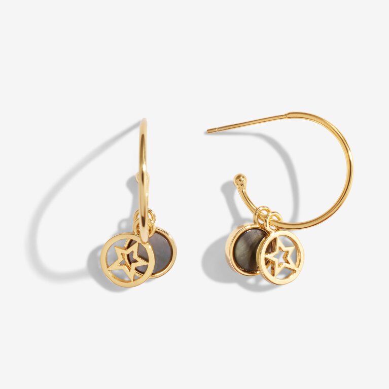 Joma Joma Jewellery Capri Aventurine Hoop Gold Earrings 4493 