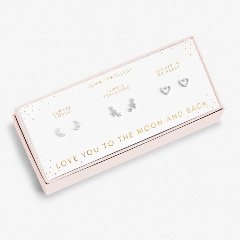 Celebration Earring Set of 3 'Love You To The Moon And Back'