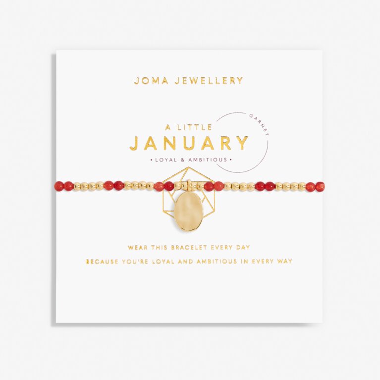 A Little Birthstone 'January' Gold Bracelet 