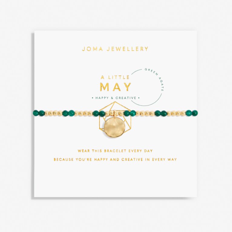 A Little Birthstone 'May' Gold Bracelet 