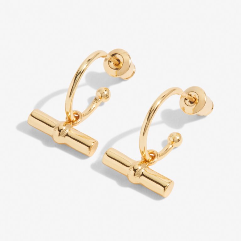 Aura Gold Bar Hoop Earrings