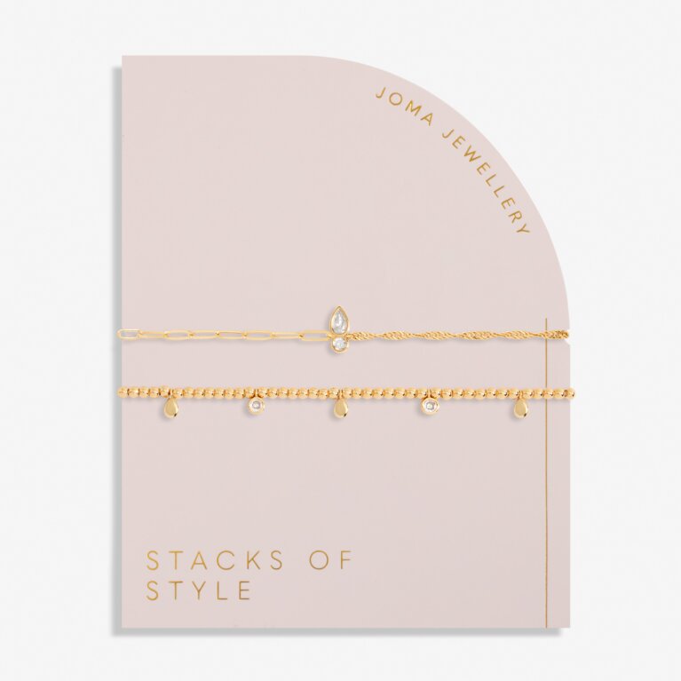 Stacks Of Style Gold Organic Shape Bracelet Set Of 2