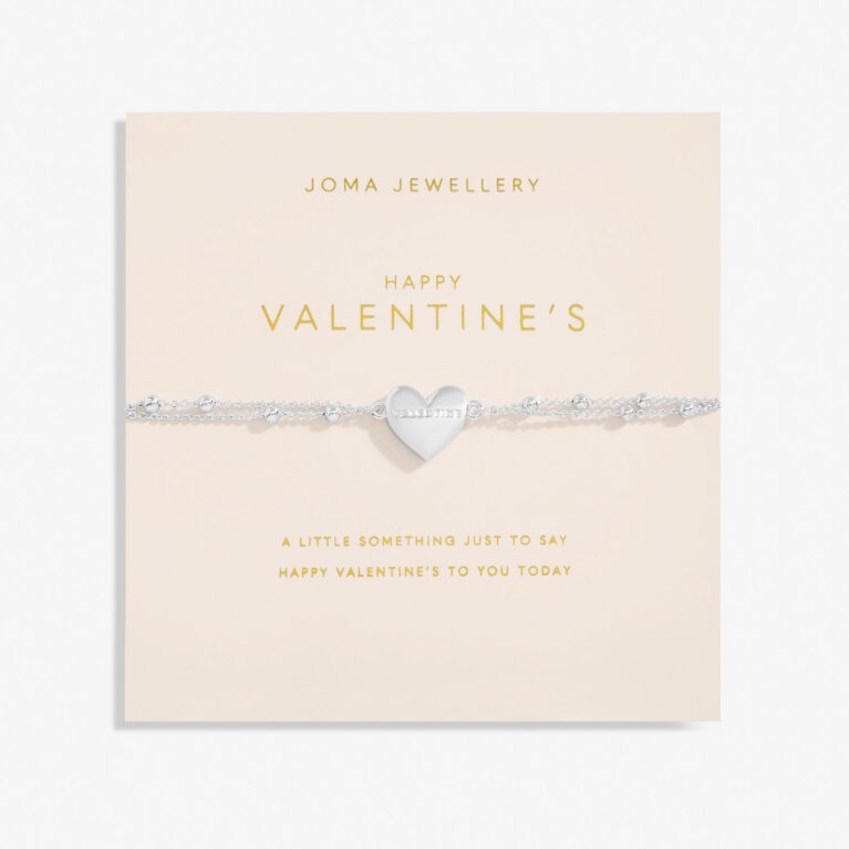 Forever Yours 'Happy Valentine's' Bracelet In Silver Plating