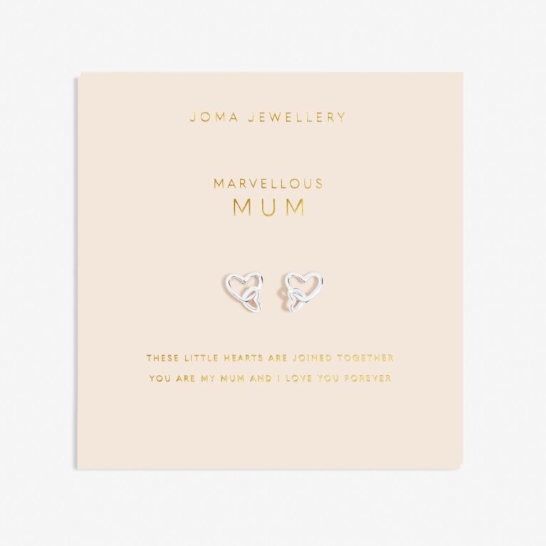 Forever Yours 'Marvellous Mum' Earrings In Silver Plating