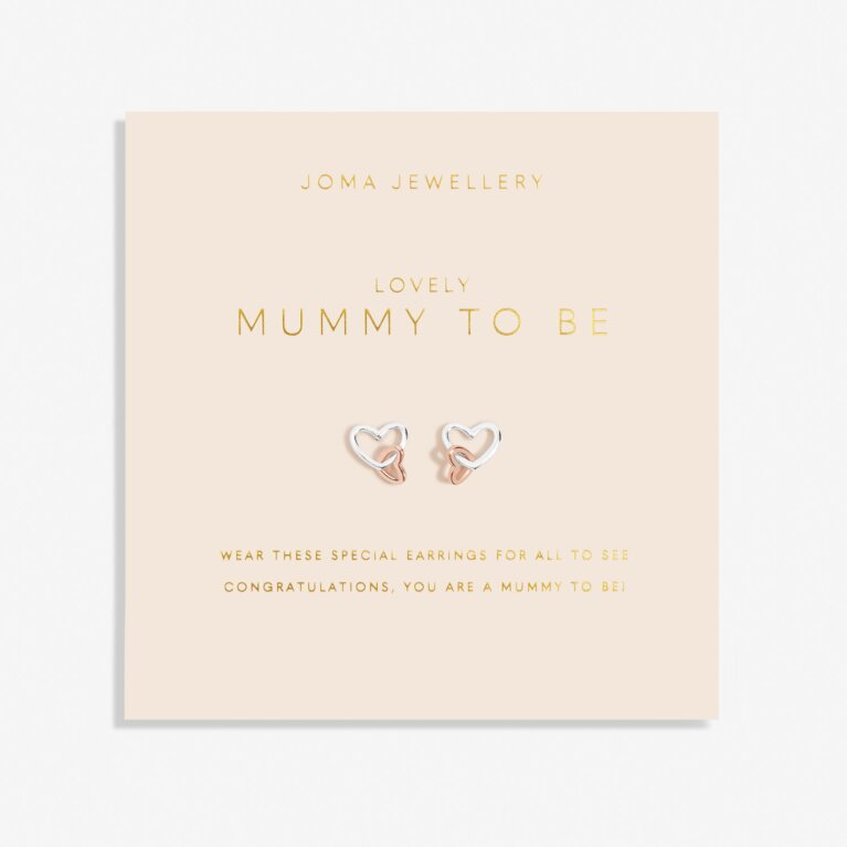 Forever Yours 'Lovely Mummy To Be' Earrings In Silver Plating And Rose Gold Plating