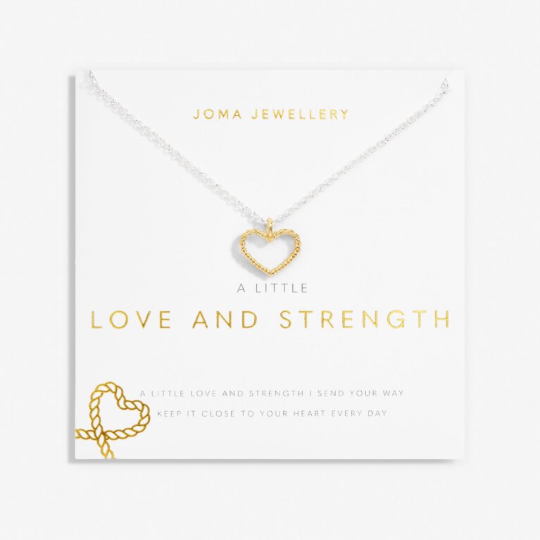 A Little 'Love and Strength' Necklace In Silver Plating And Gold Plating