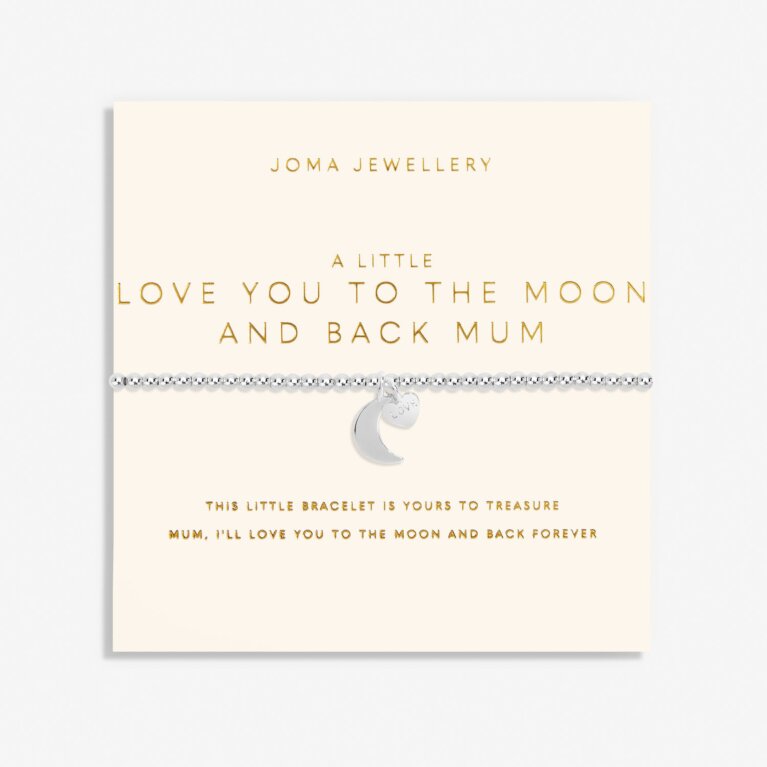Mother's Day A Little 'I Love You To The Moon And Back Mum' Bracelet In Silver Plating