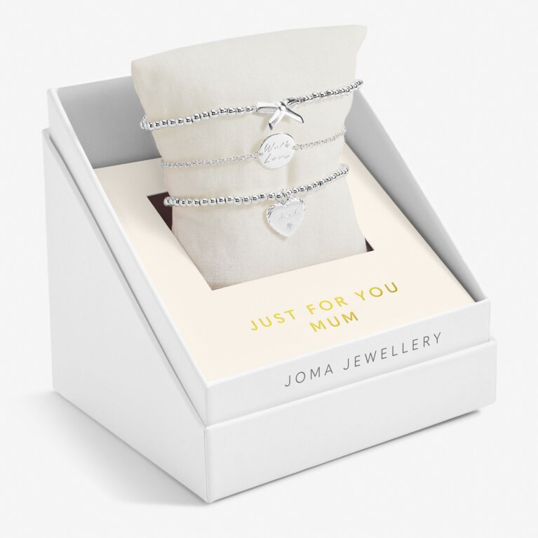 Mother's Day Celebrate You Gift Box 'Just For You Mum' In Silver Plating