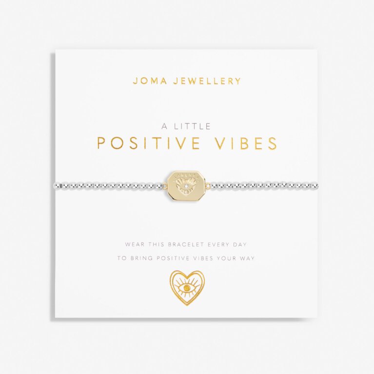 A Little 'Positive Vibes' Bracelet In Silver Plating And Gold Plating
