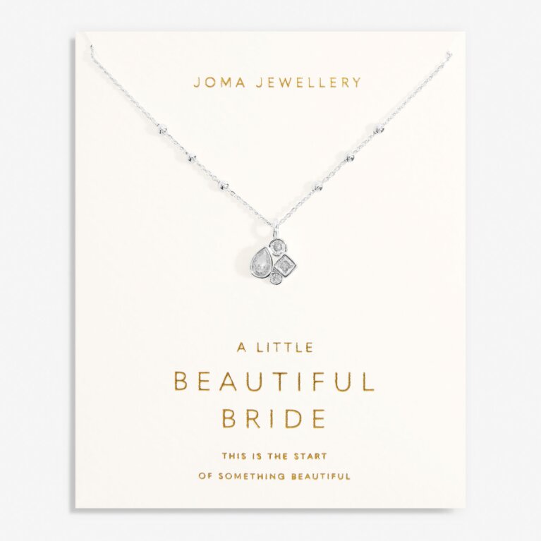Bridal A Little 'Beautiful Bride' Necklace In Silver Plating