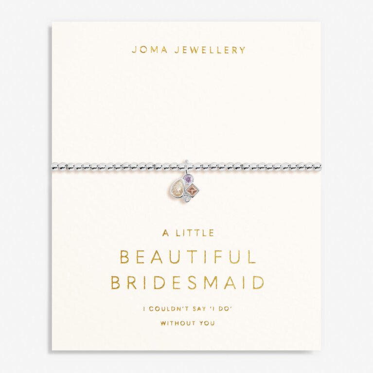 Bridal A Little 'Beautiful Bridesmaid' Bracelet In Silver Plating