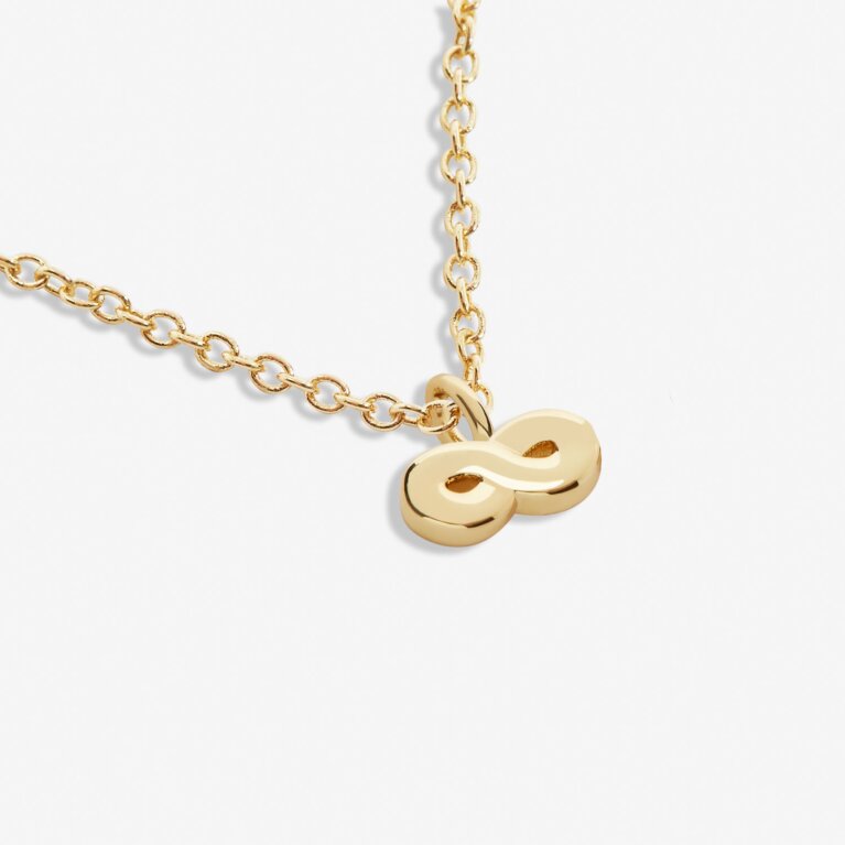 Mini Charms Infinity Necklace In Gold Plating