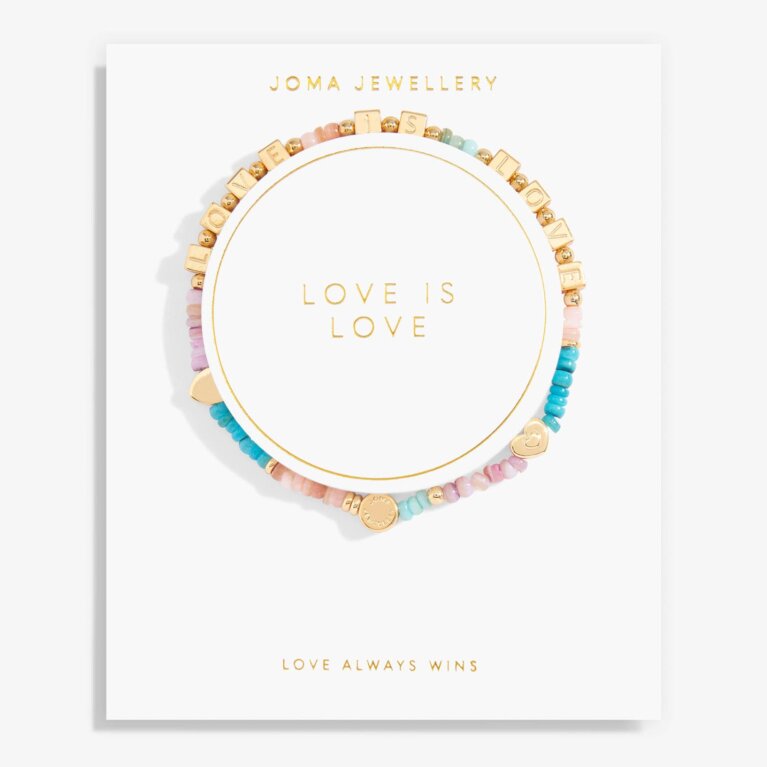 Bridal Happy Little Moments 'Love Is Love' Bracelet in Gold Plating