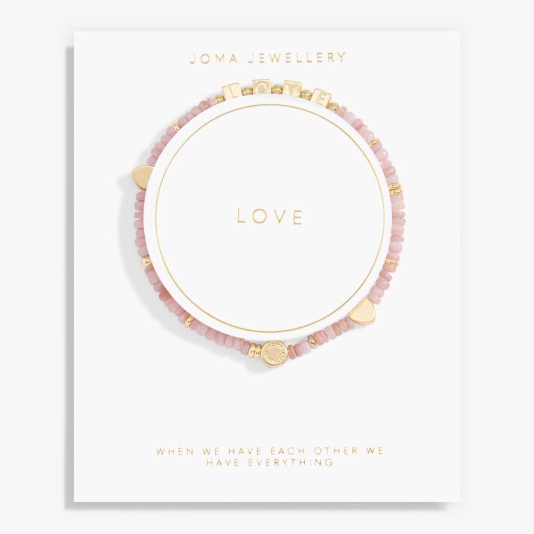 Bridal Happy Little Moments 'Love' Bracelet in Gold Plating