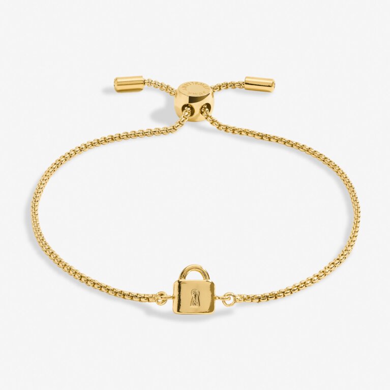 Mini Charms Lock Bracelet In Gold Plating