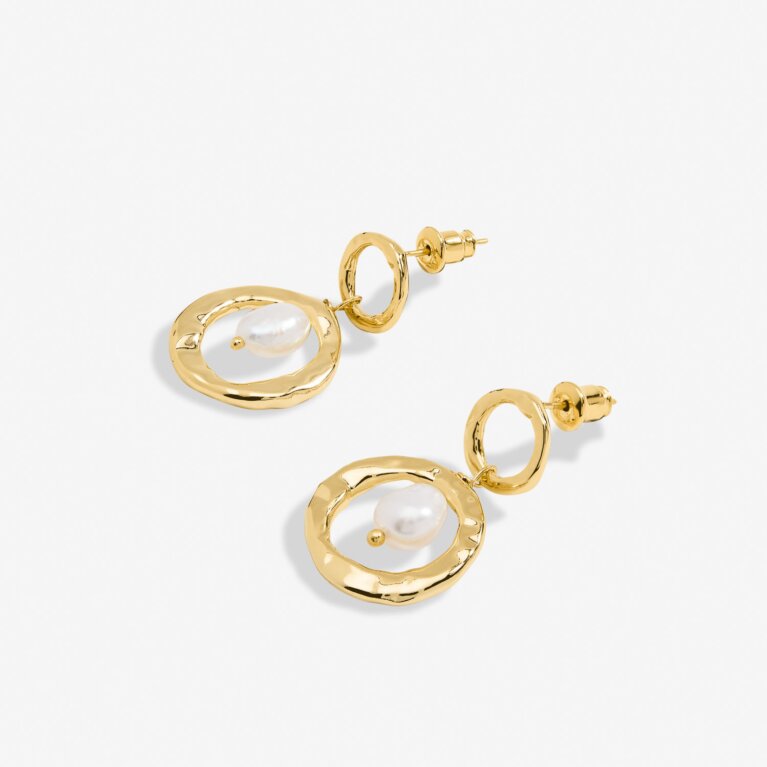 Solaria Baroque Pearl Hoop Earrings In Gold Plating