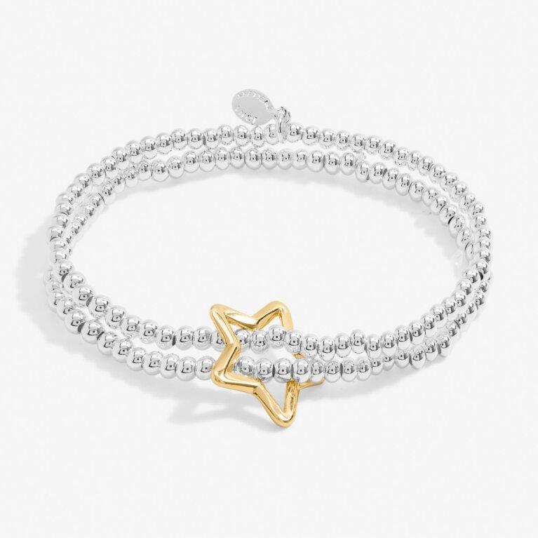 Twist Star Bracelet Bar In Silver Plating And Gold Plating