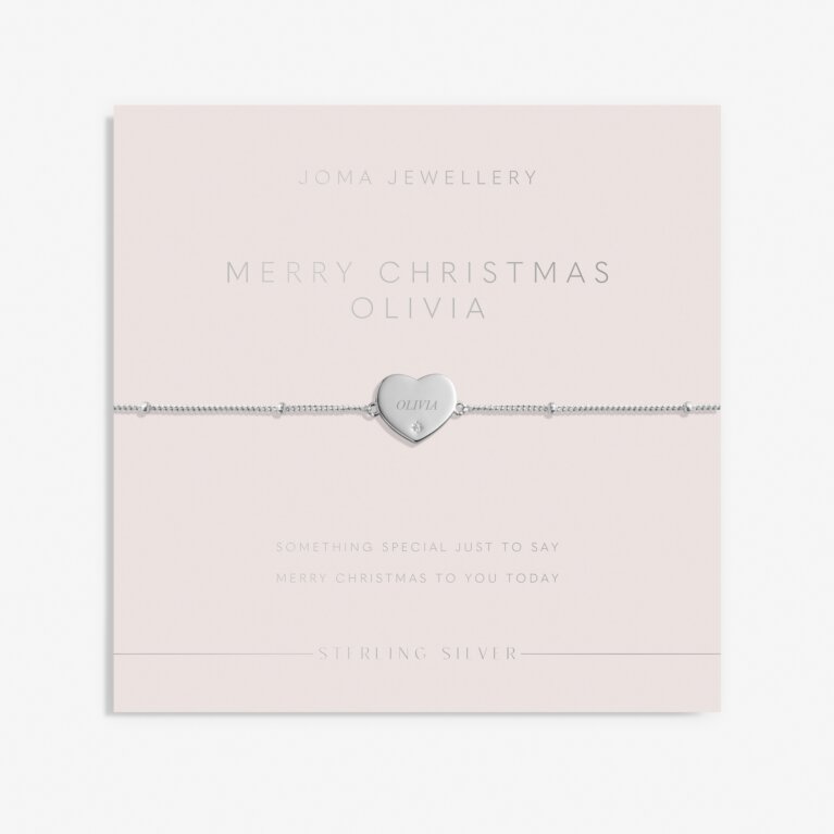 Sterling Silver 'Merry Christmas' Bracelet
