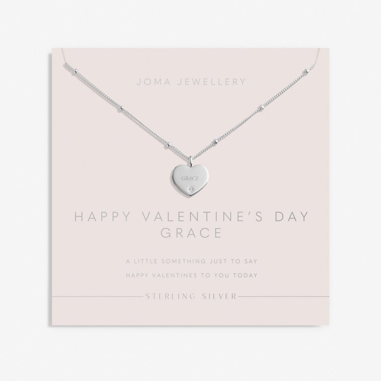 Sterling Silver 'Happy Valentine's Day' Necklace