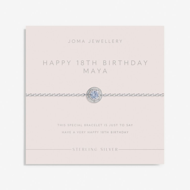 Sterling Silver 'Happy 18th Birthday' Bracelet 