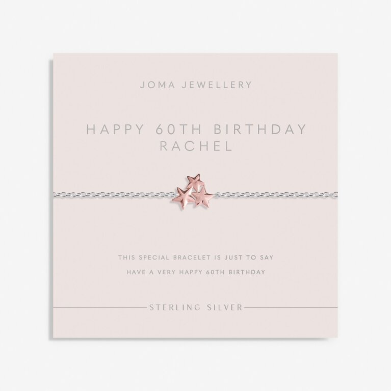 Sterling Silver 'Happy 60th Birthday' Bracelet