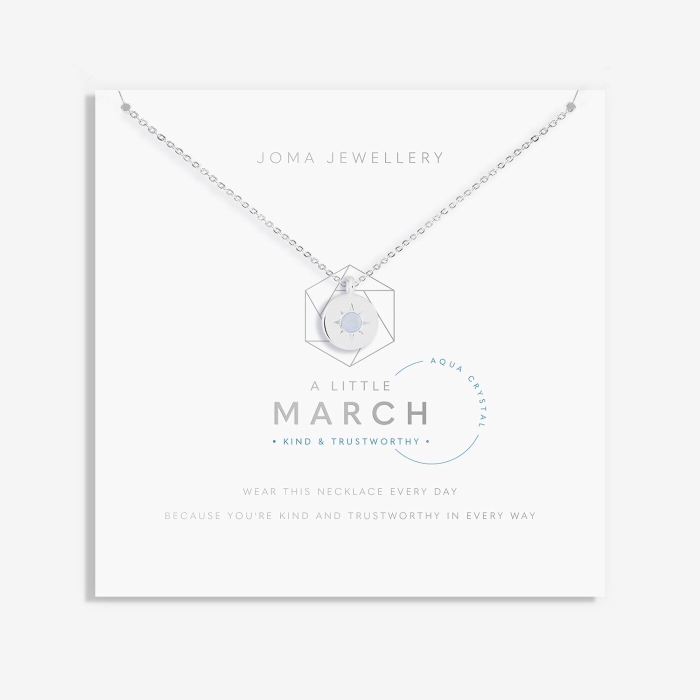 'March' A Little Birthstone Necklace