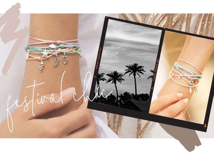 Tiny Treasures collection and an image of palm trees.