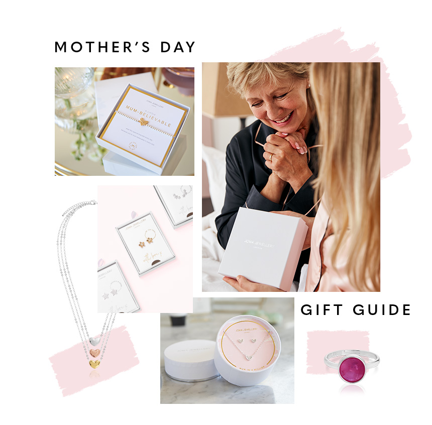 Mother's day gift guide, products flat lay 