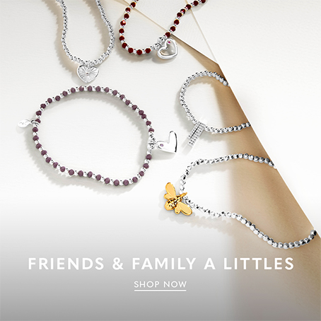 Joma Jewellery Friends & Family A Littles Silver Beaded Bracelets with Charms and Sentiments Friendship Gifts